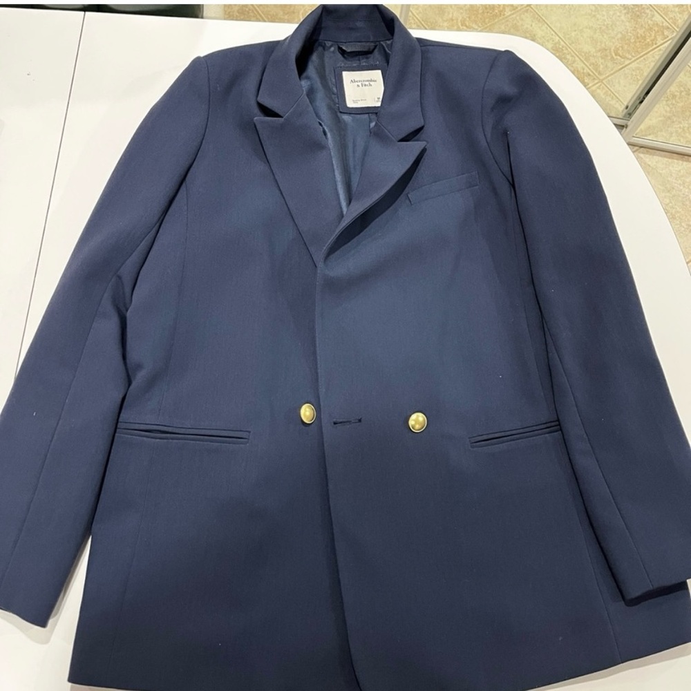 Abercrombie Navy Blue Blazer with Gold Buttons